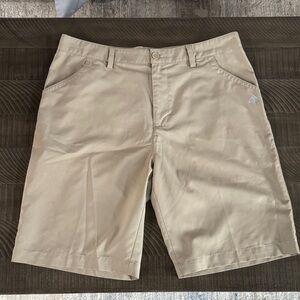 Adidas Men's Beige Flat Front Shorts